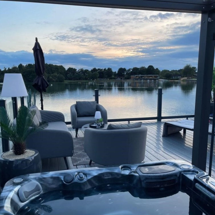 Bespoke Velarium Metal Hot Tub Gazebo With Waterproof Retracting Canopy Roof