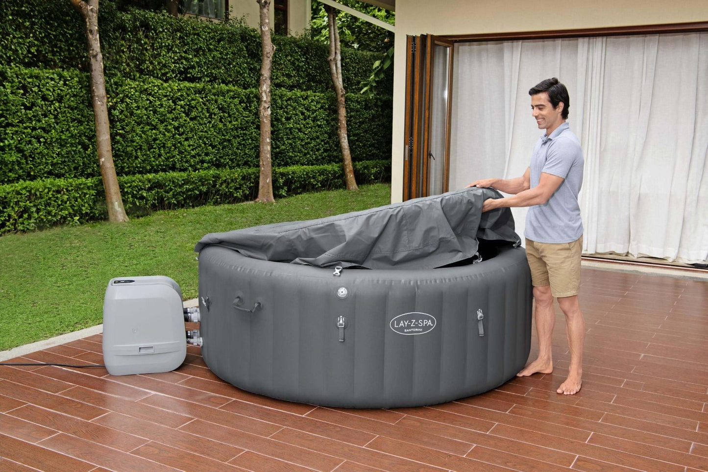 Lay-z Spa Lay-Z-Spa® HydroJet Pro Santorini - 7 Person Inflatable Hot Tub