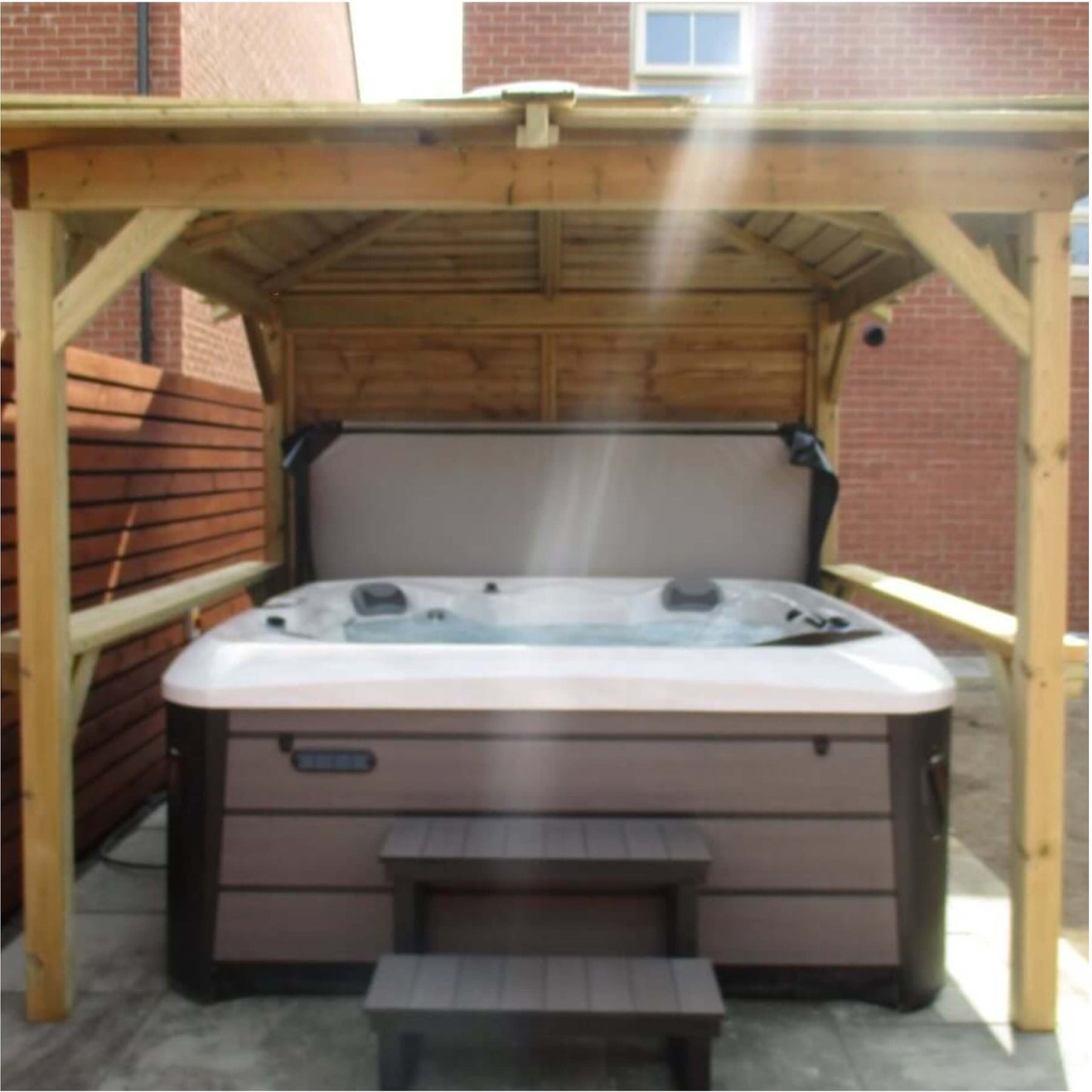  Outdoor Santorini - 5 Person Hot Tub With Gazebo Package