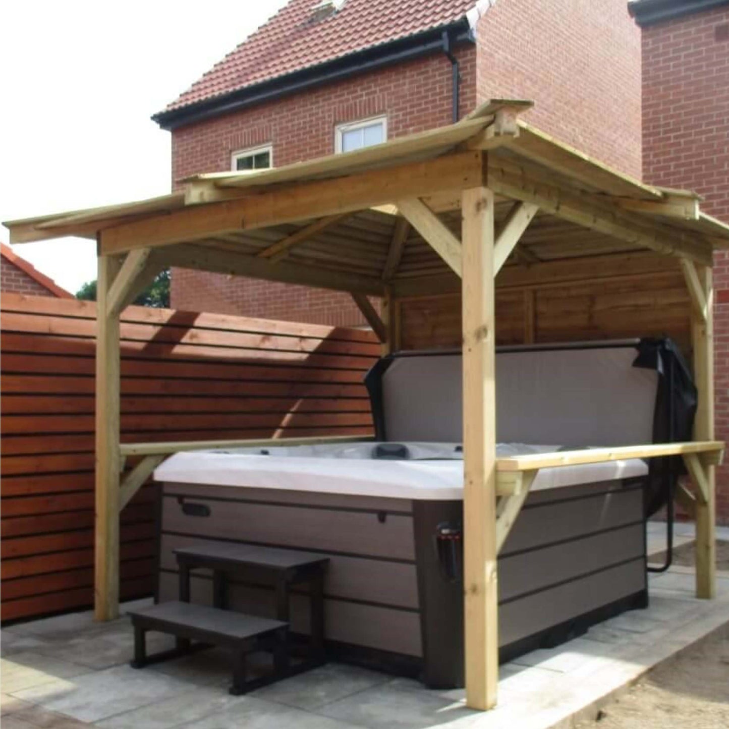 Outdoor Santorini - 5 Person Hot Tub With Gazebo Package