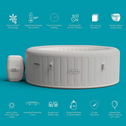 Lay-z Spa Lay-Z-Spa® AirJet Paris - 6 Person Inflatable Hot Tub