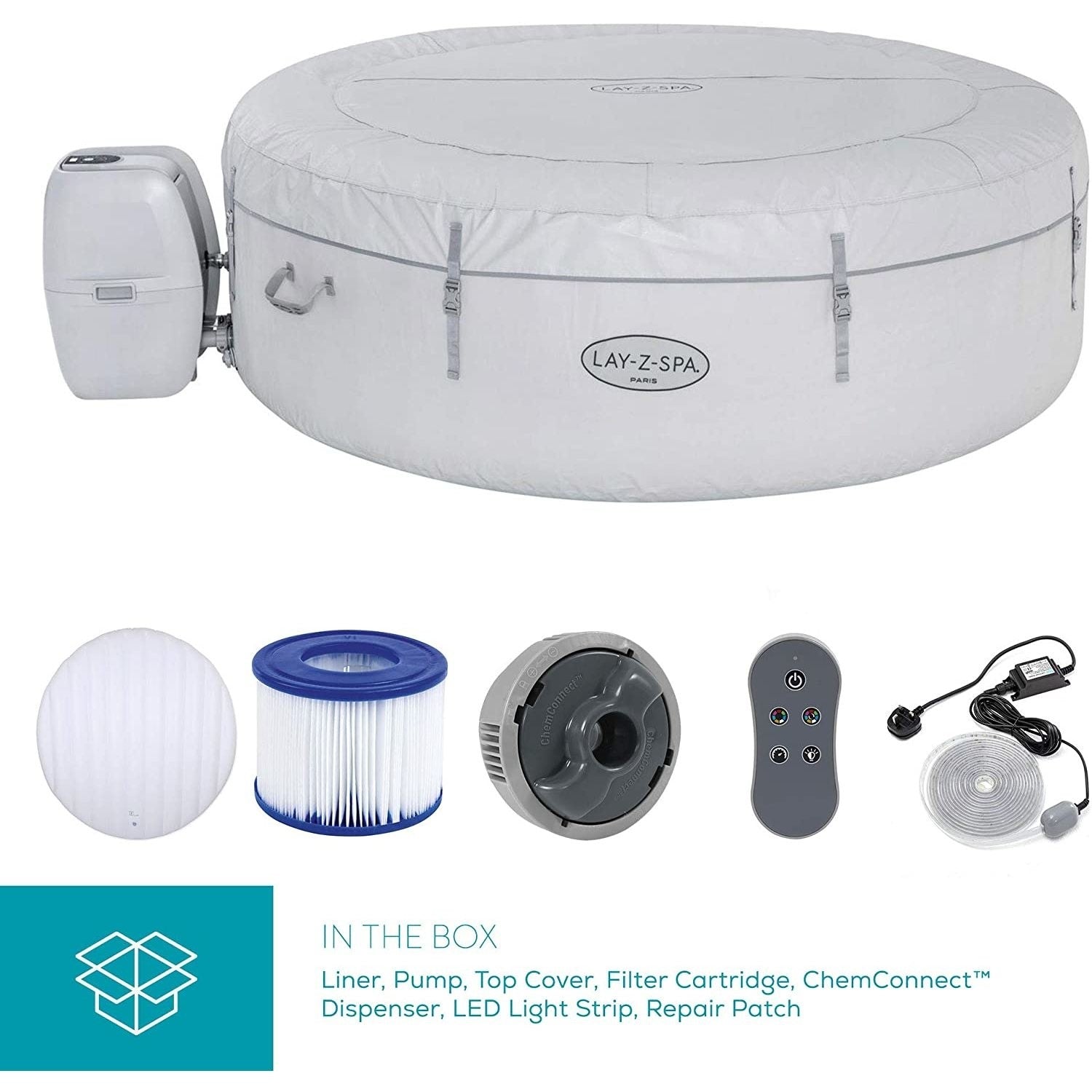 Lay-z Spa Lay-Z-Spa® AirJet Paris - 6 Person Inflatable Hot Tub