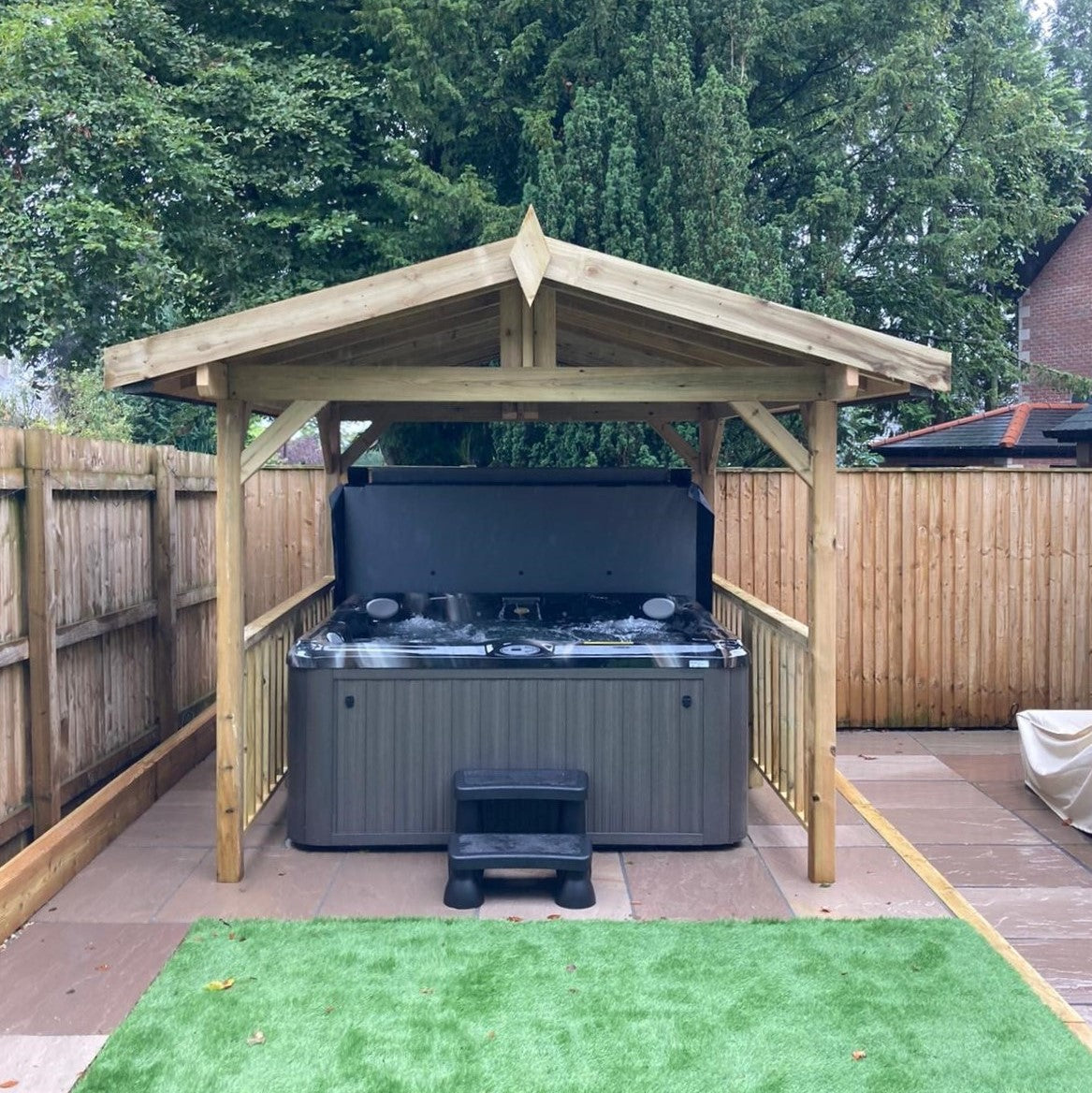  Apex Wooden Hot Tub Gazebo With Roof