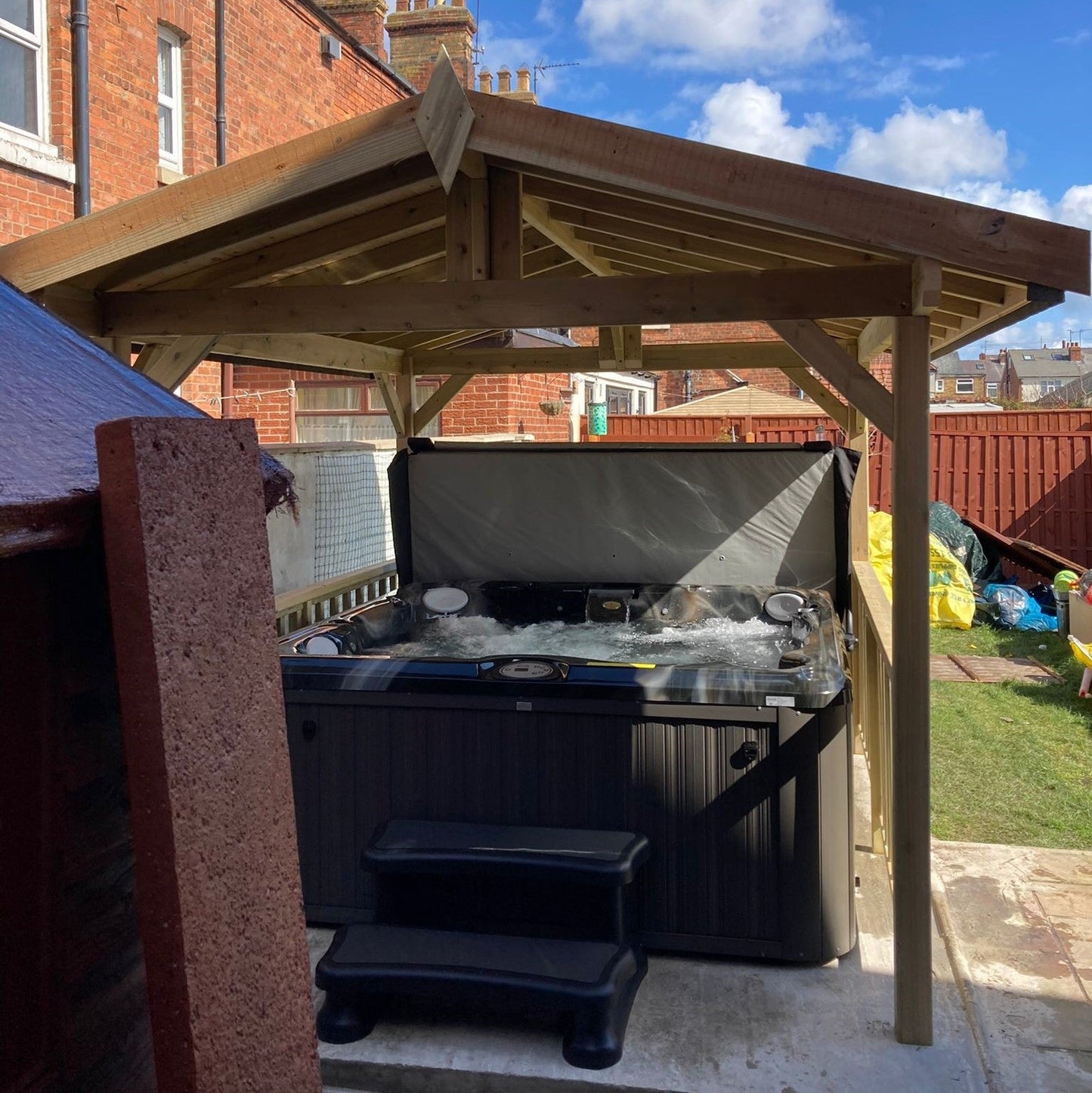  Apex Wooden Hot Tub Gazebo With Roof