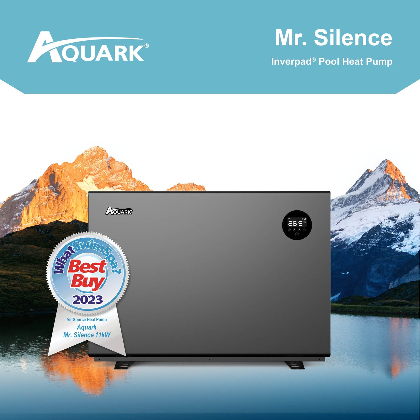  Aquark® Mr Silence 9kW Air Source Heat Pump For Hot Tub/Swim Spa/Pool