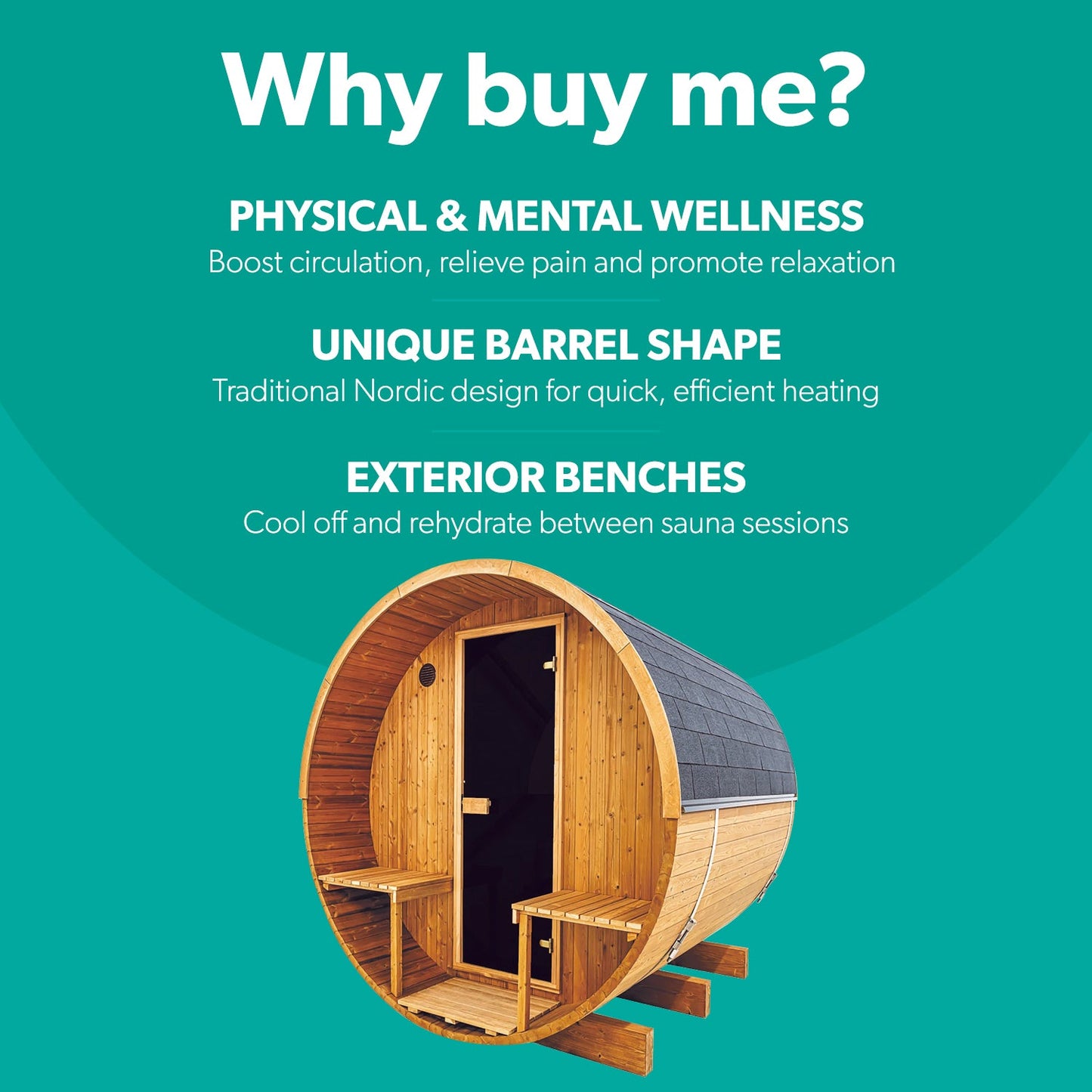  Hekla Barrel 210 - 4 Person Outdoor Sauna