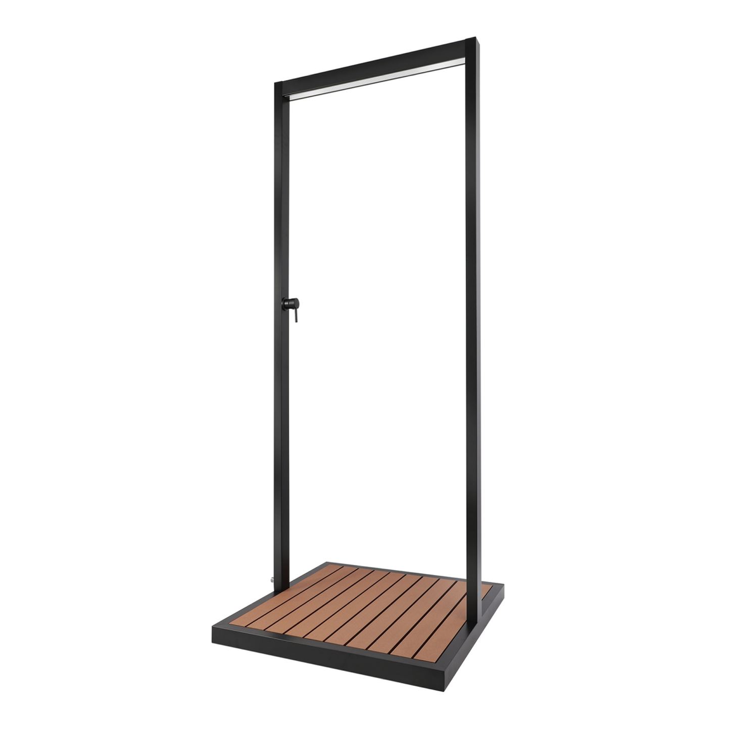  Zen Black Outdoor Shower With Wood Effect Base