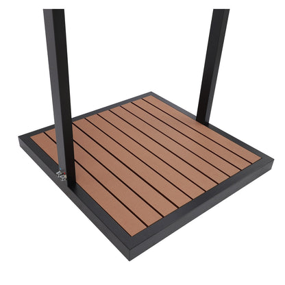  Zen Black Outdoor Shower With Wood Effect Base