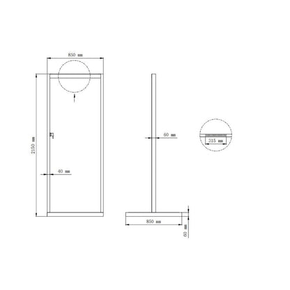  Zen Black Outdoor Shower With Wood Effect Base