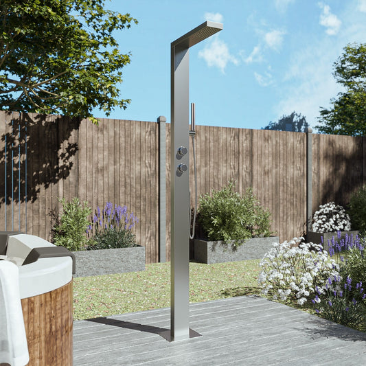  Suva Stainless Steel Outdoor Shower With Pencil Handset