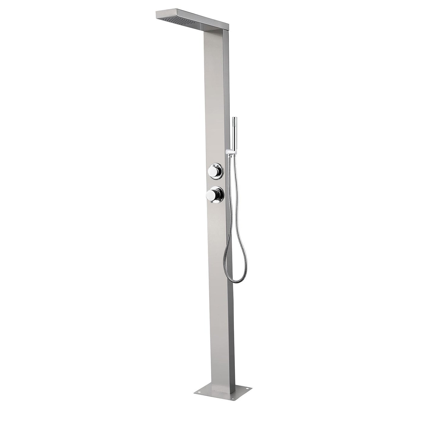  Suva Stainless Steel Outdoor Shower With Pencil Handset