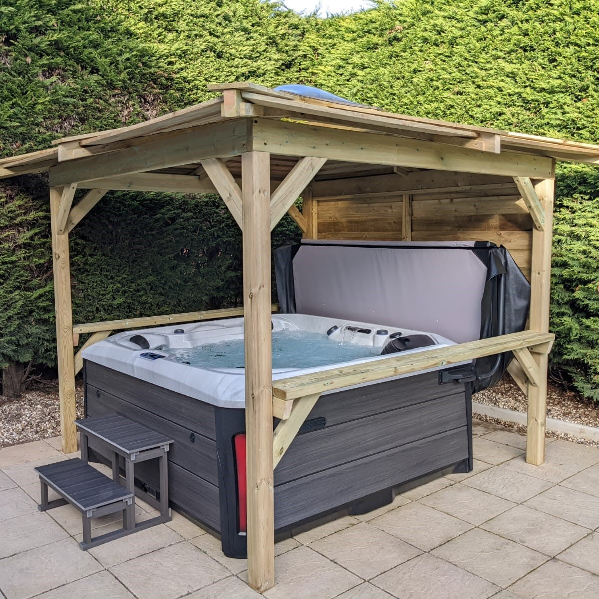  Brentano Wooden Hot Tub Gazebo With Tinted Dome Roof