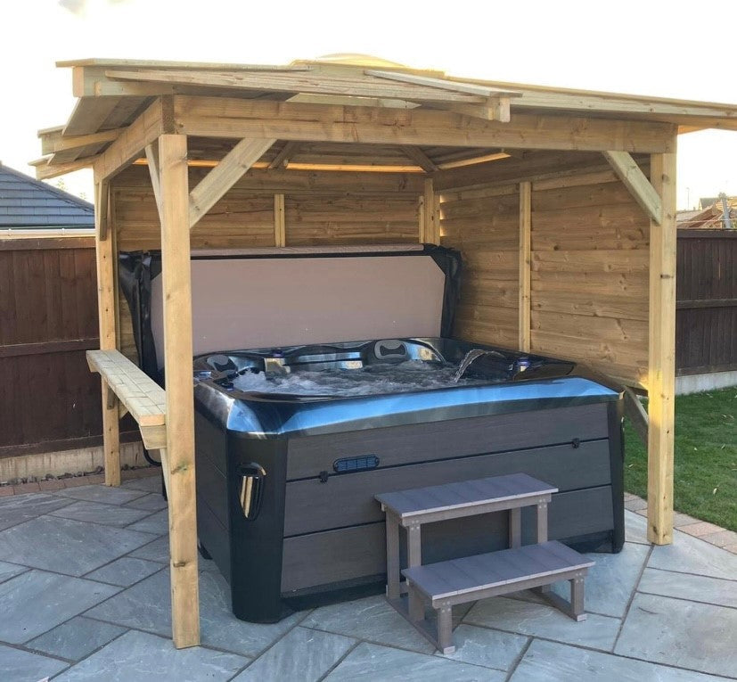  Outdoor Santorini - 5 Person Hot Tub With Gazebo Package