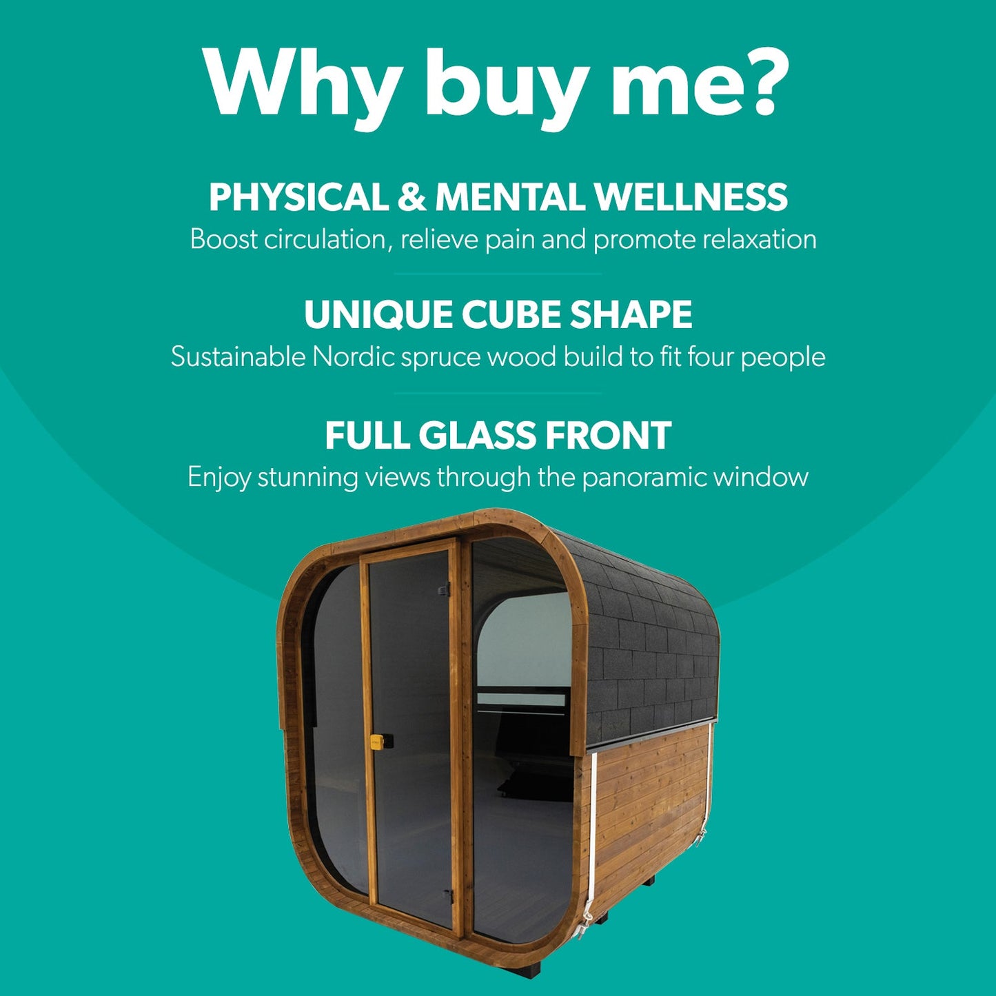  Hekla Cube 210 - 4 Person Outdoor Sauna