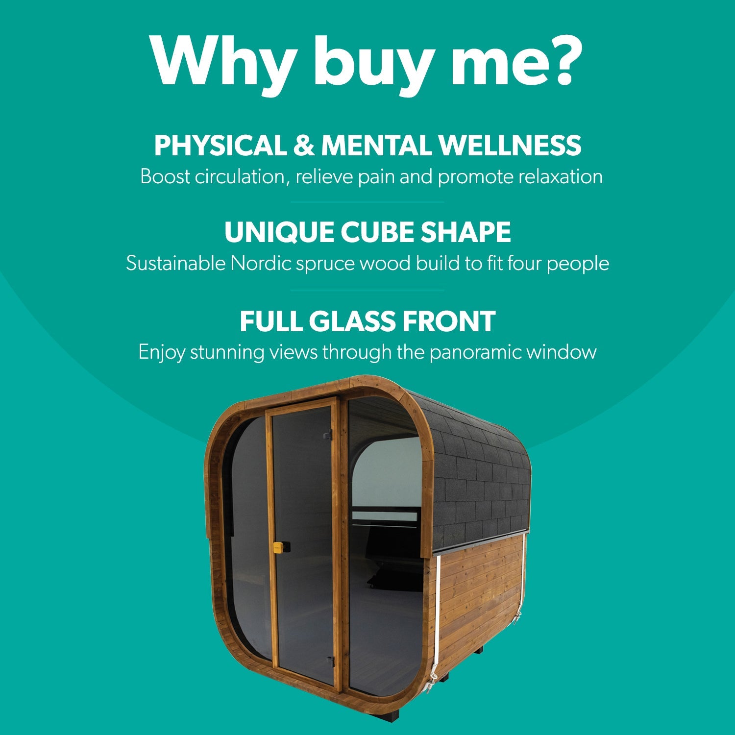  Hekla Cube 210 - 4 Person Outdoor Sauna