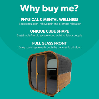  Hekla Cube 210 - 4 Person Outdoor Sauna