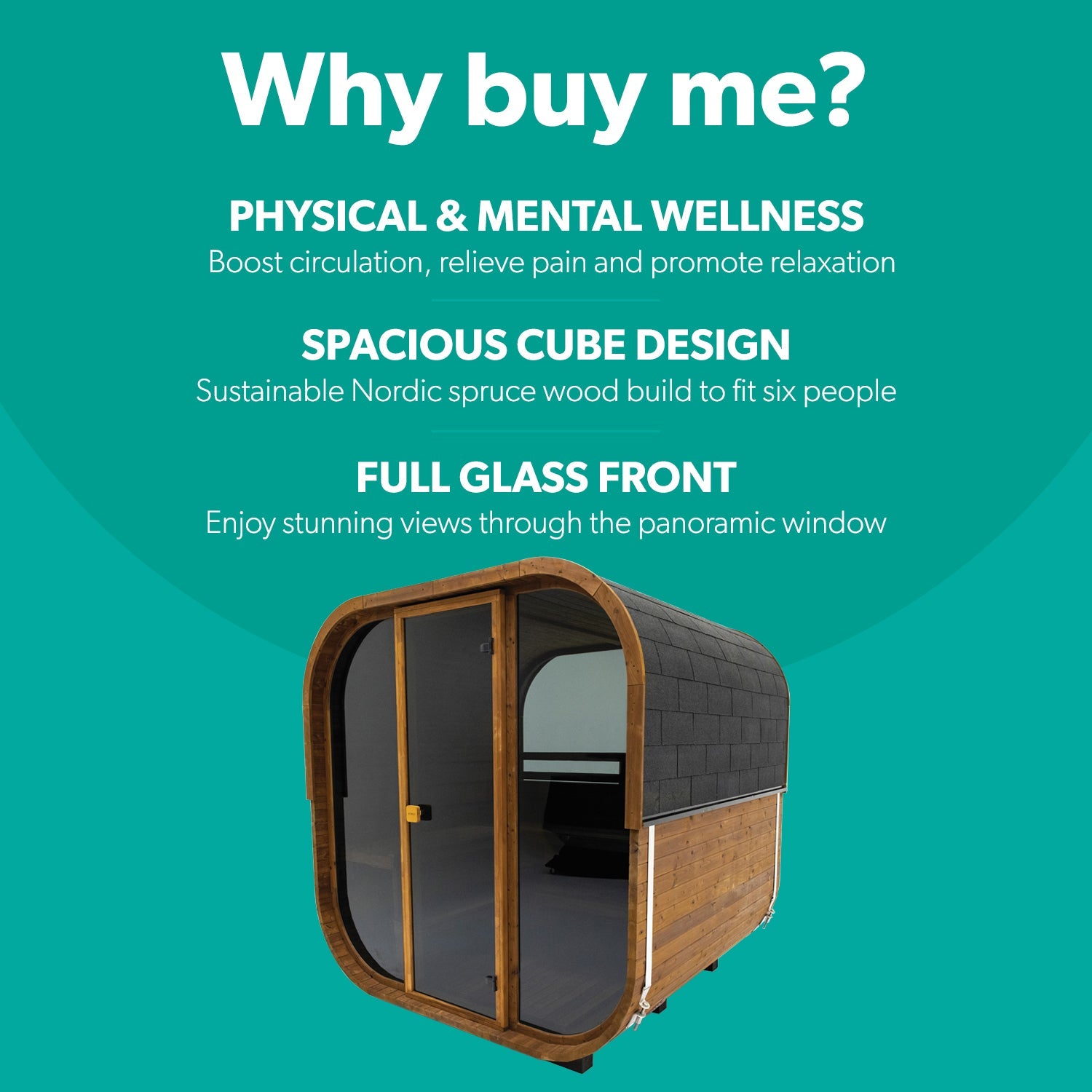  Hekla Cube 250 - 6 Person Outdoor Sauna