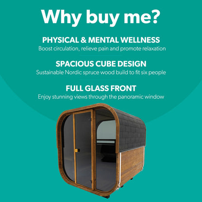  Hekla Cube 250 - 6 Person Outdoor Sauna