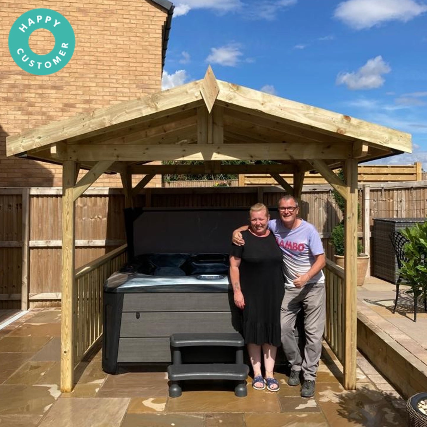  Apex Wooden Hot Tub Gazebo With Roof