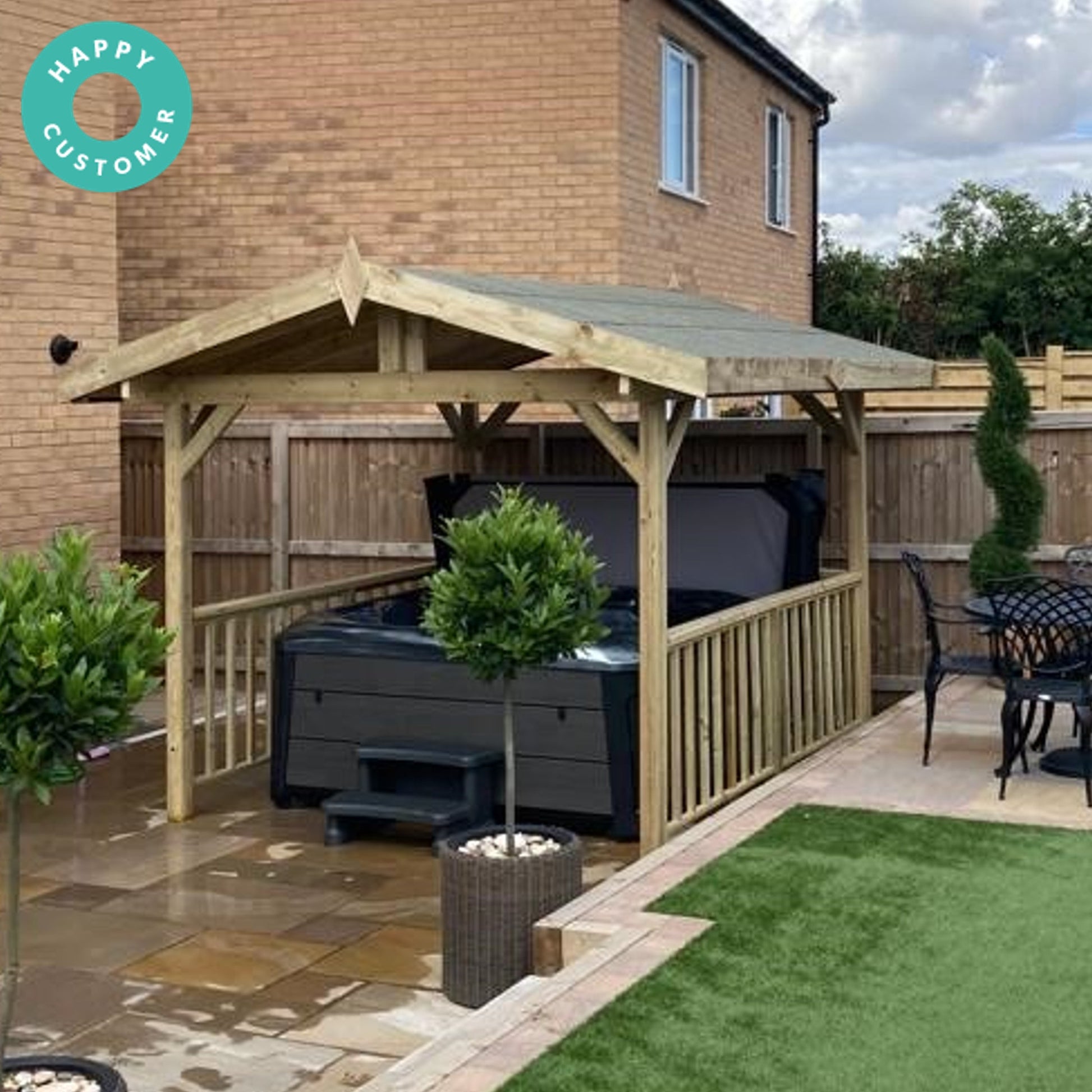  Apex Wooden Hot Tub Gazebo With Roof