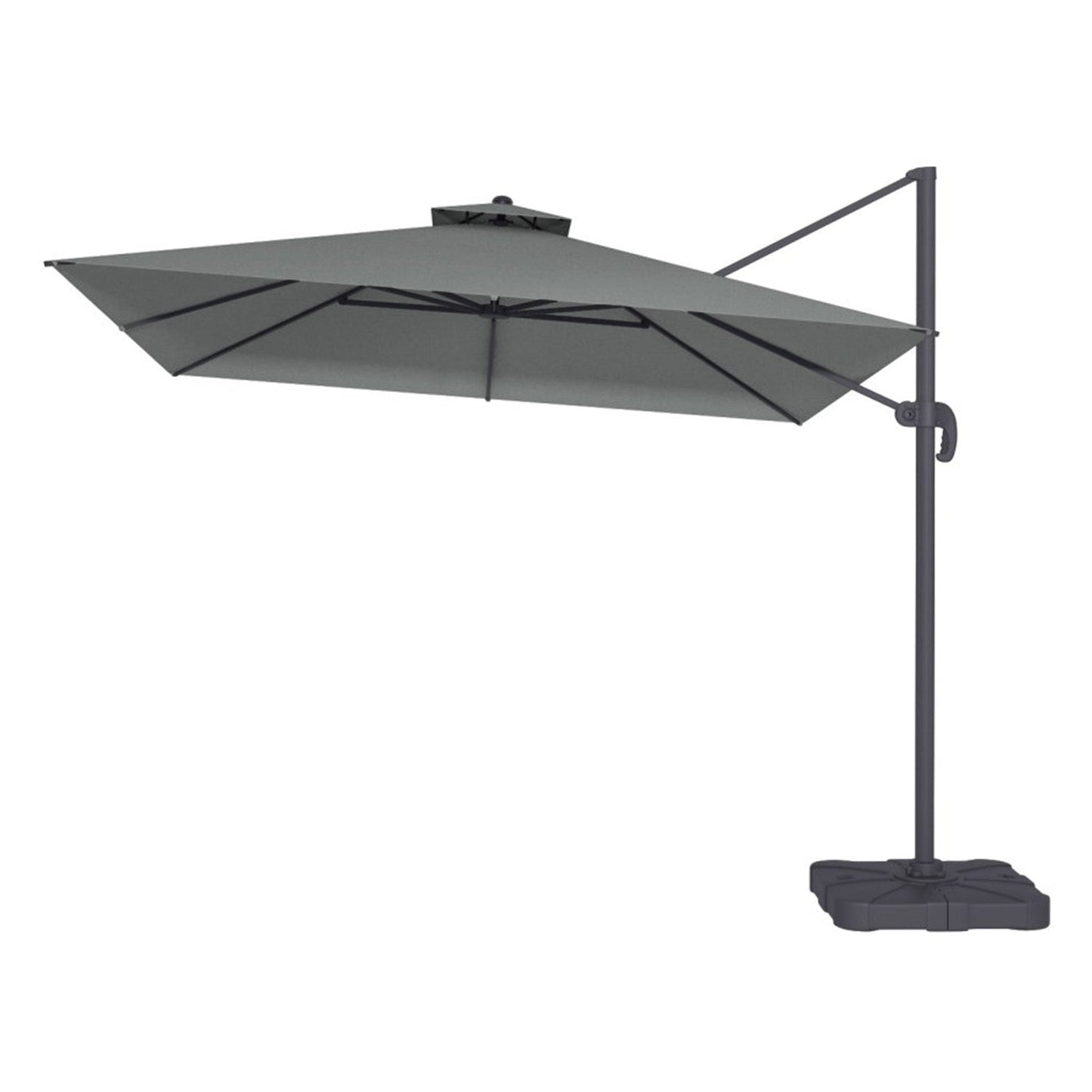  Como 3x3m Grey Square Cantilever Garden Parasol With Base And Cover