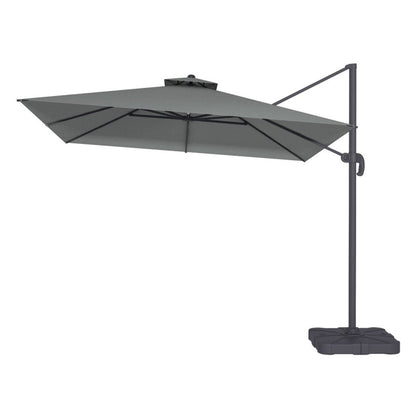  Como 3x3m Grey Square Cantilever Garden Parasol With Base And Cover