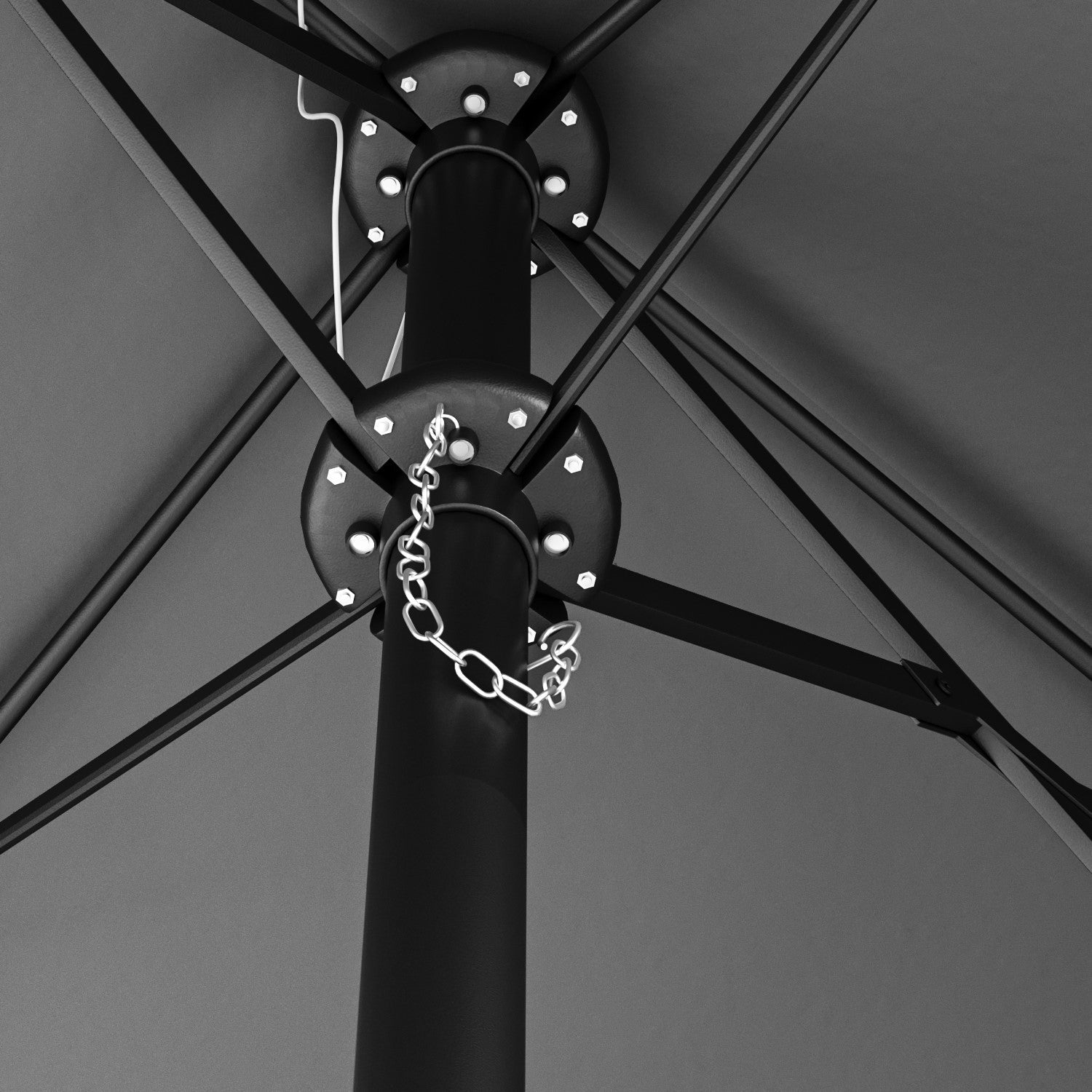  Como 2.7x4.5m Large Double Sided Grey Garden Parasol With Base And Cover