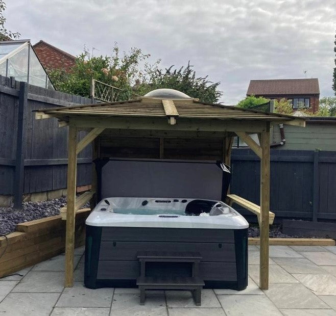  Brentano Wooden Hot Tub Gazebo With Tinted Dome Roof