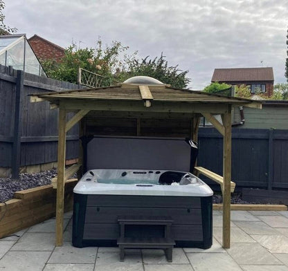  Brentano Wooden Hot Tub Gazebo With Tinted Dome Roof