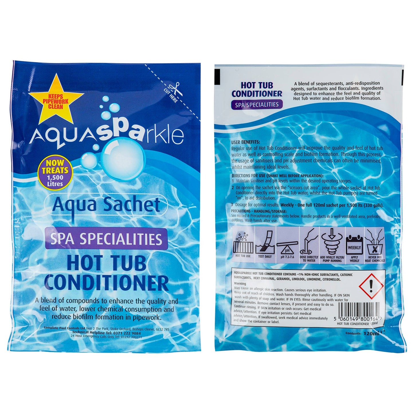  AquaSPArkle Hot Tub Conditioner Spa Specialities Aqua Sachet
