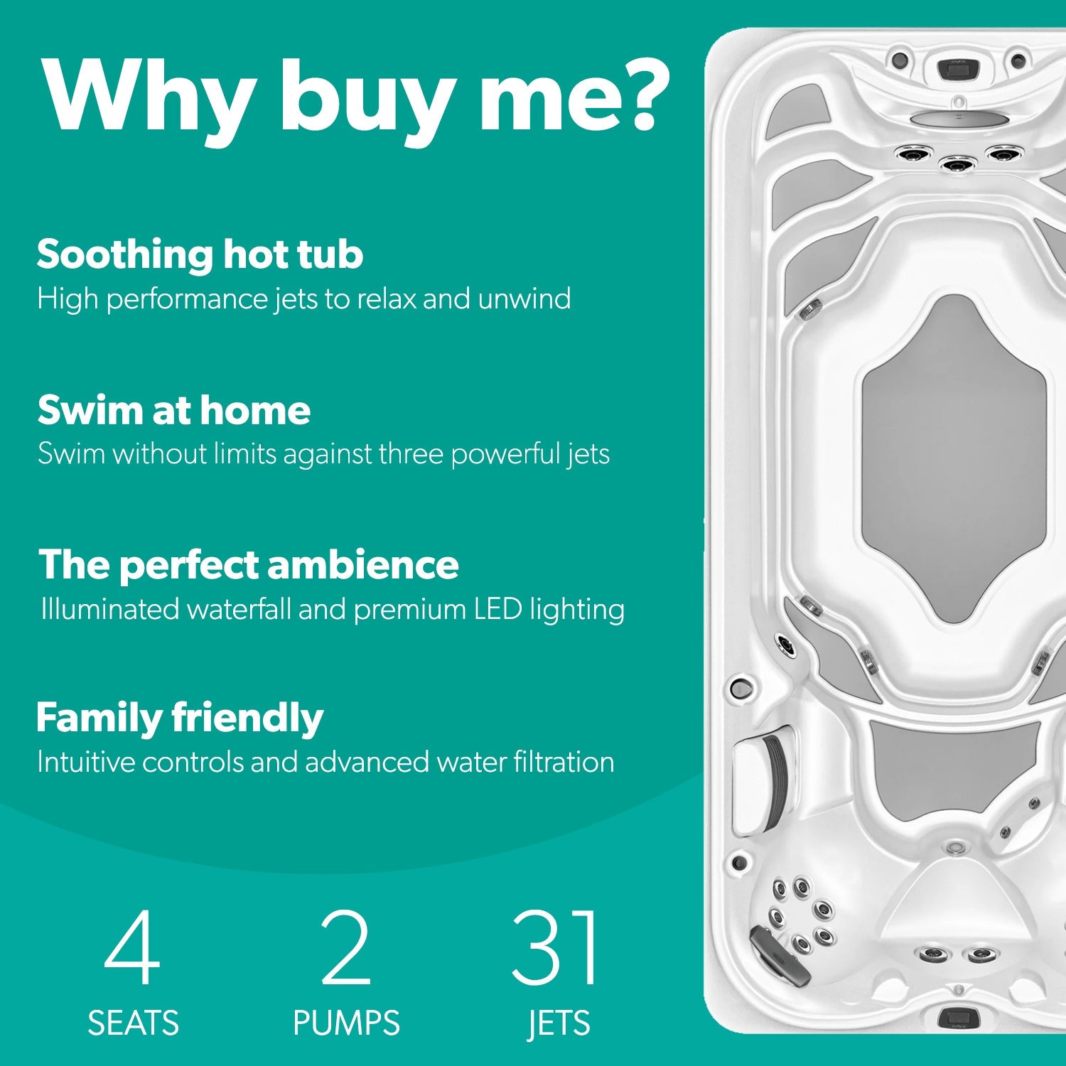  Jacuzzi® PowerActive™ J-16™ - 16ft Swim Spa