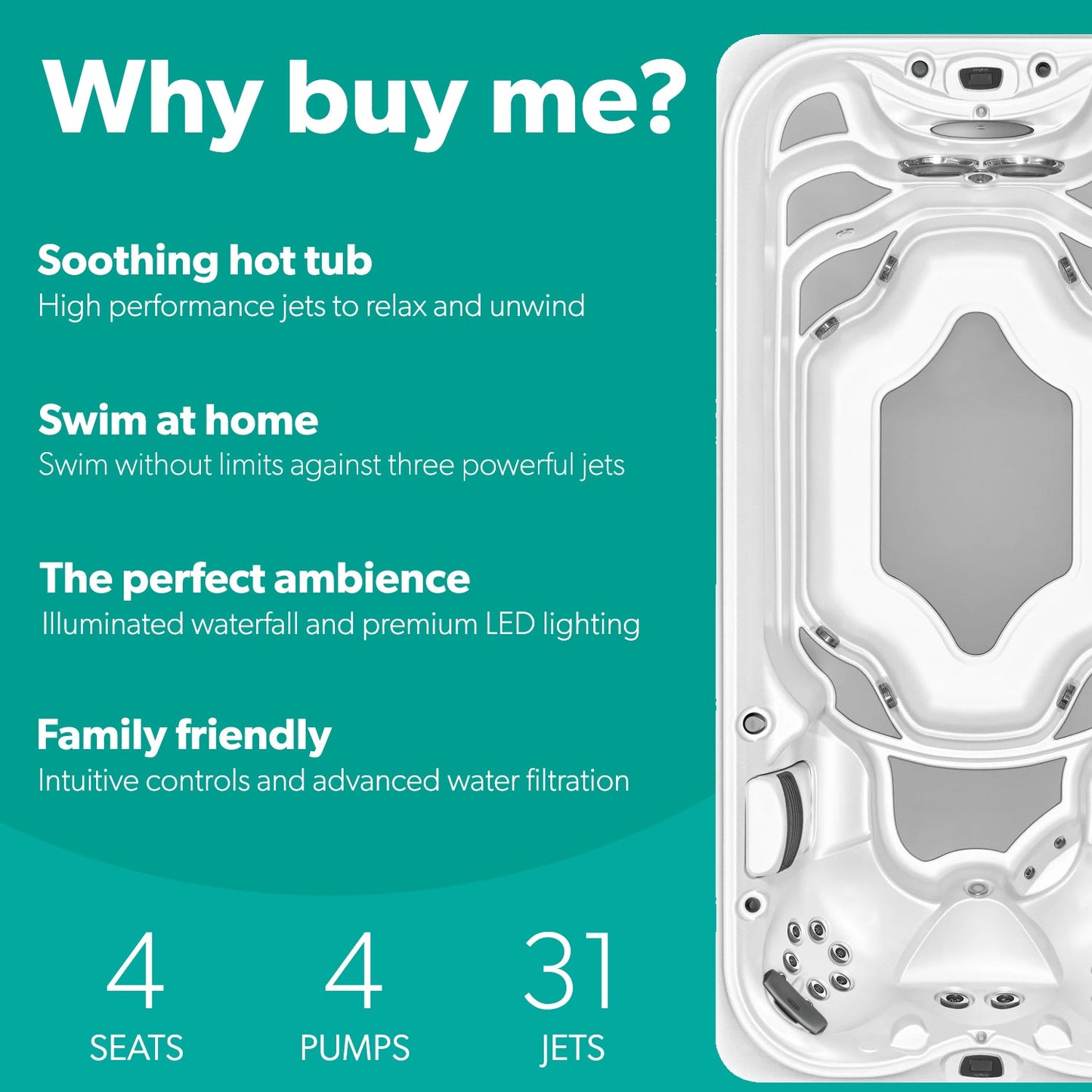  Jacuzzi® PowerPro™ J-16™ - 16ft Swim Spa