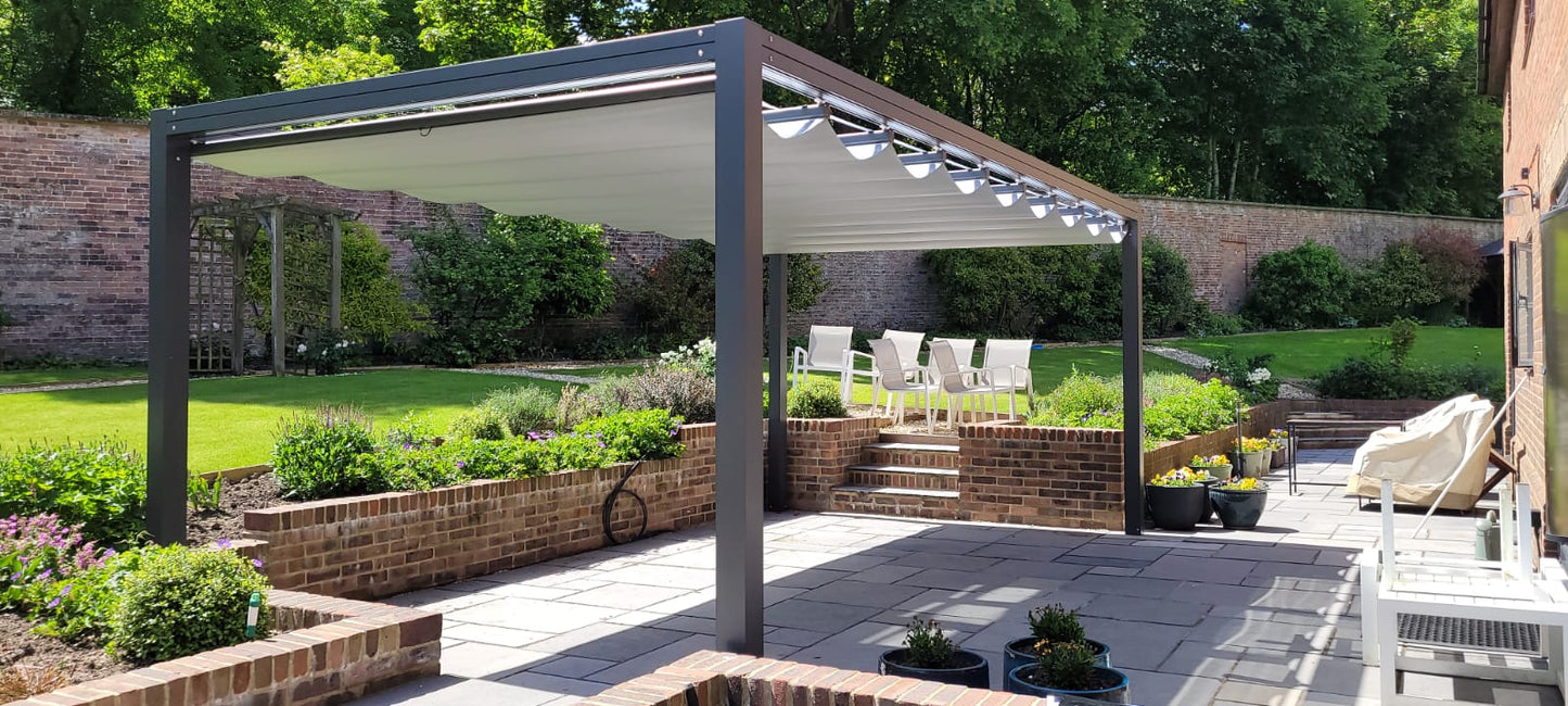  Bespoke Velarium Metal Hot Tub Gazebo With Waterproof Retracting Canopy Roof