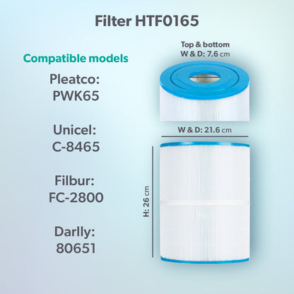  HTF0165 65sq Ft Hot Tub Filter - Hot Spring
