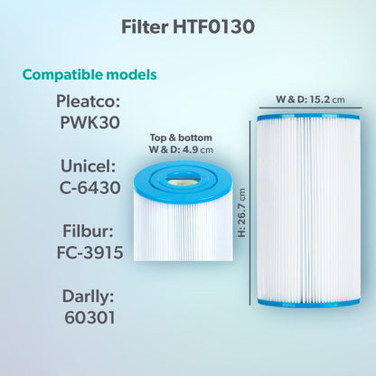  HTF0130 30sq Ft Hot Tub Filter - Hot Springs