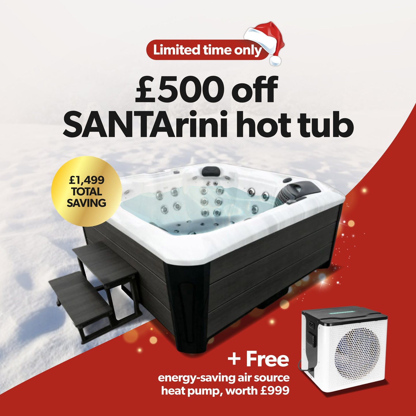  Outdoor Santorini - 5 Person Hot Tub With 1 Lounger