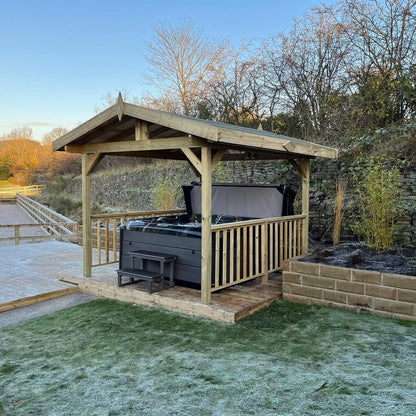  Apex Wooden Hot Tub Gazebo With Roof