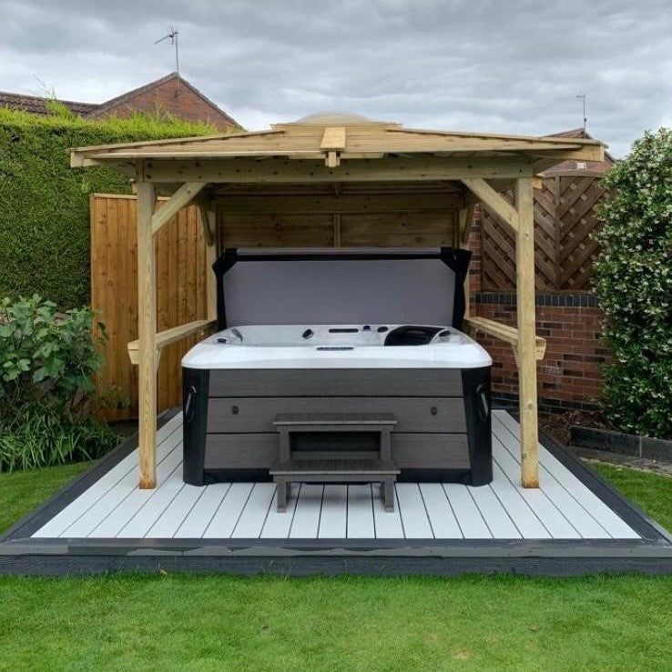  Outdoor Santorini - 5 Person Hot Tub With Gazebo Package