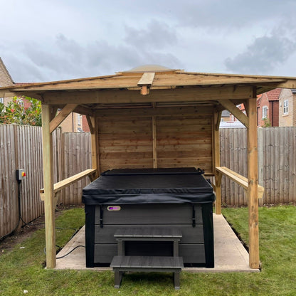  Brentano Wooden Hot Tub Gazebo With Tinted Dome Roof