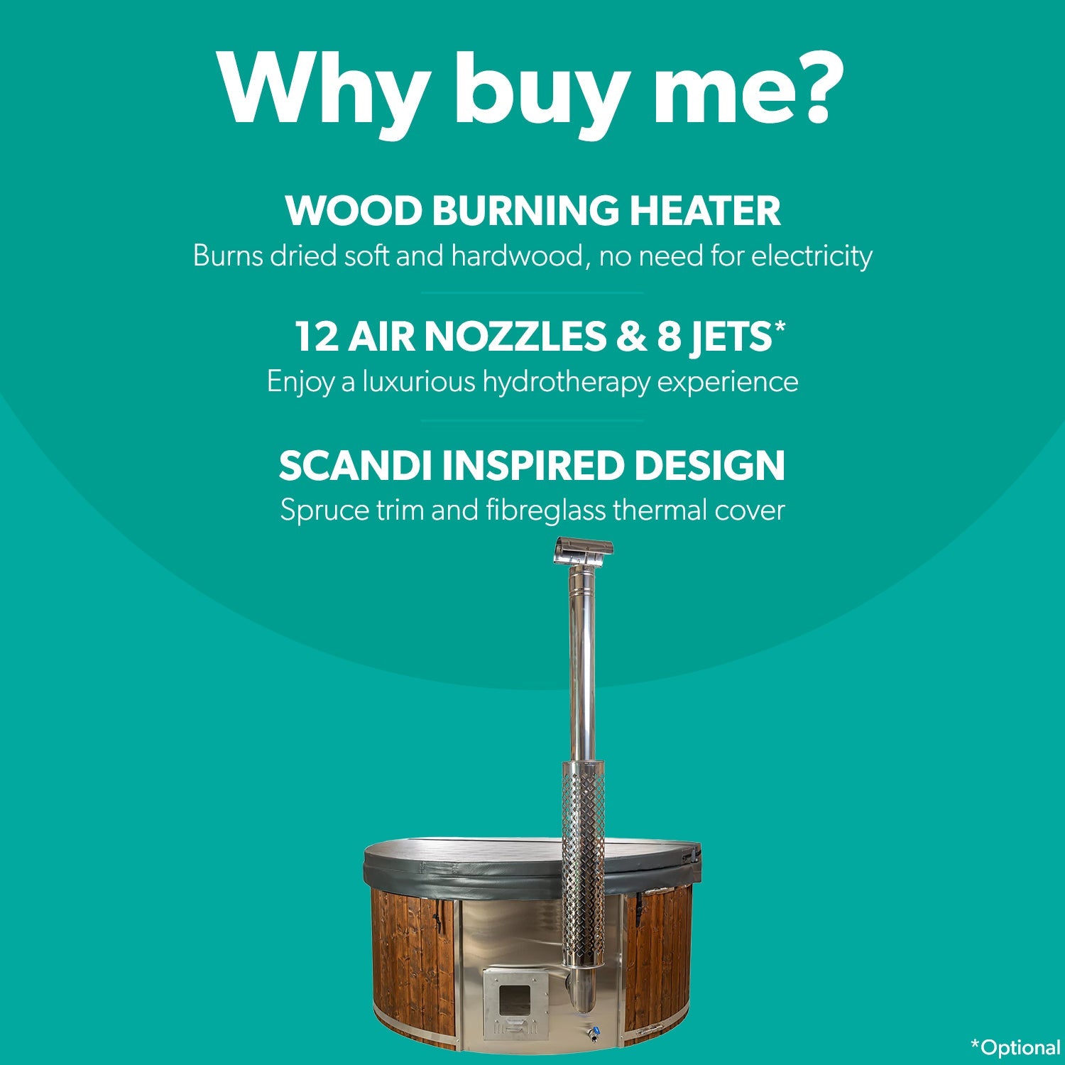  Outdoor Elite - 4 To 6 Person Wood Fired Hot Tub