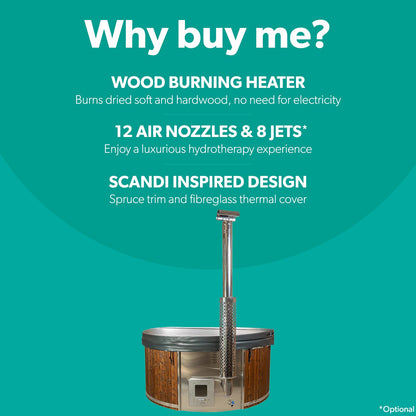  Outdoor Elite - 4 To 6 Person Wood Fired Hot Tub