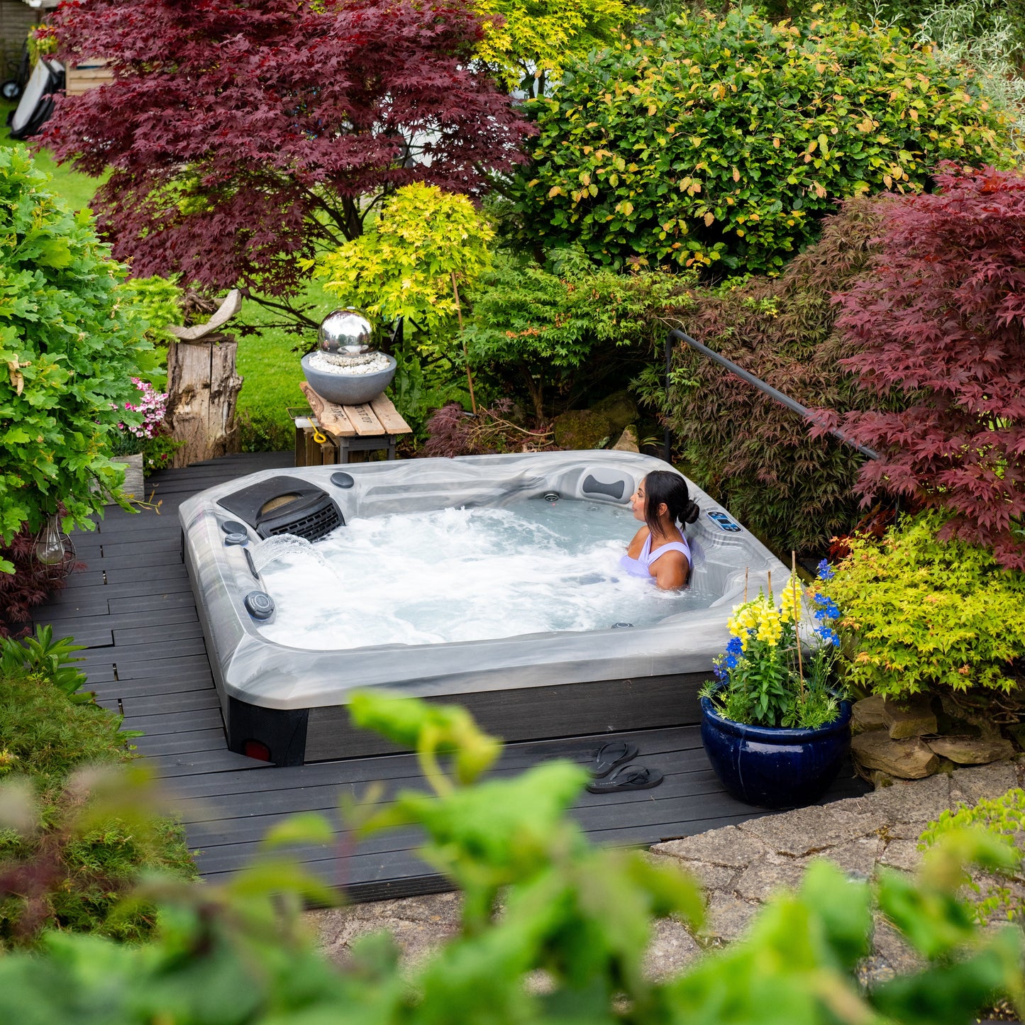  Outdoor Santorini - 5 Person Hot Tub With 1 Lounger