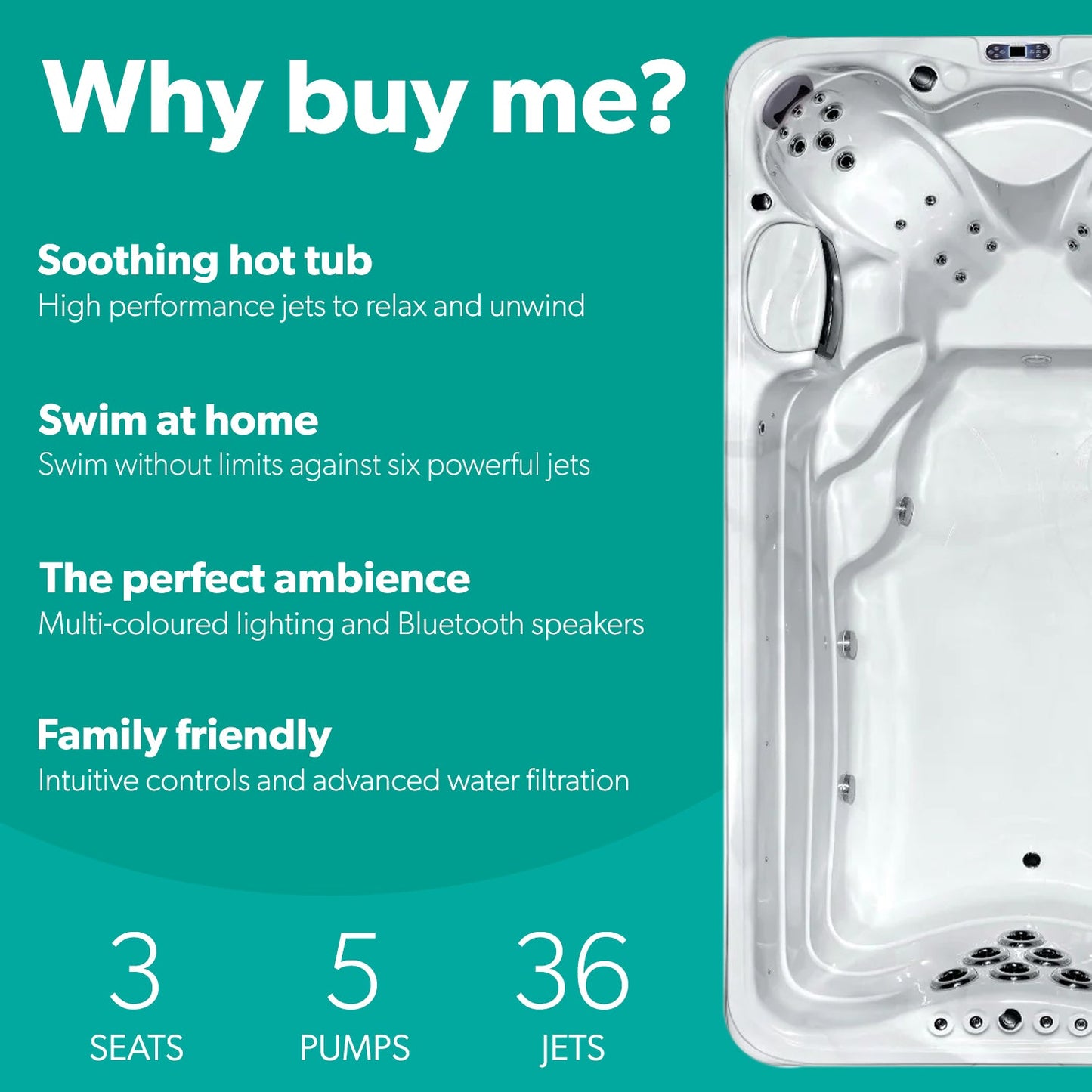  Platinum Spas Ares 1200 - 14ft Swim Spa