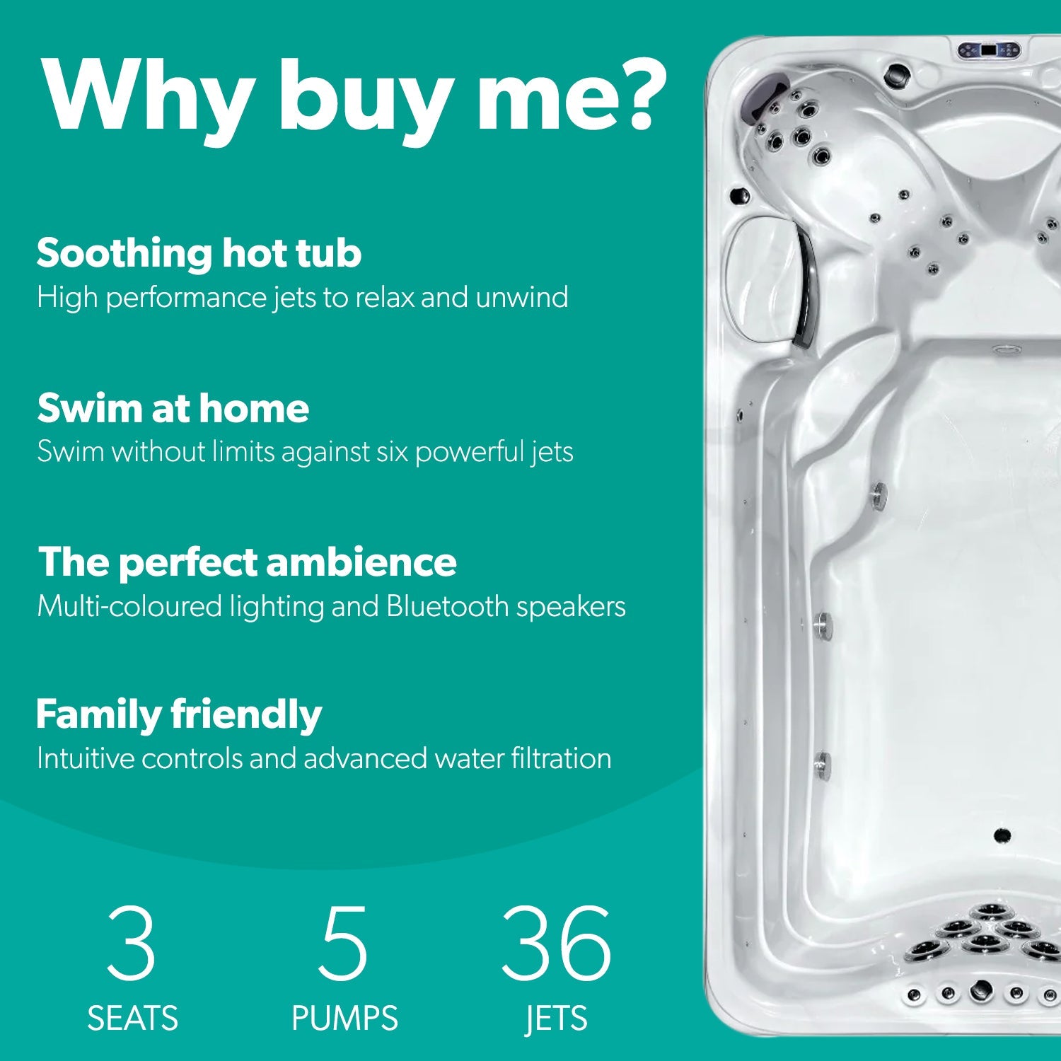  Platinum Spas Ares 1200 - 14ft Swim Spa